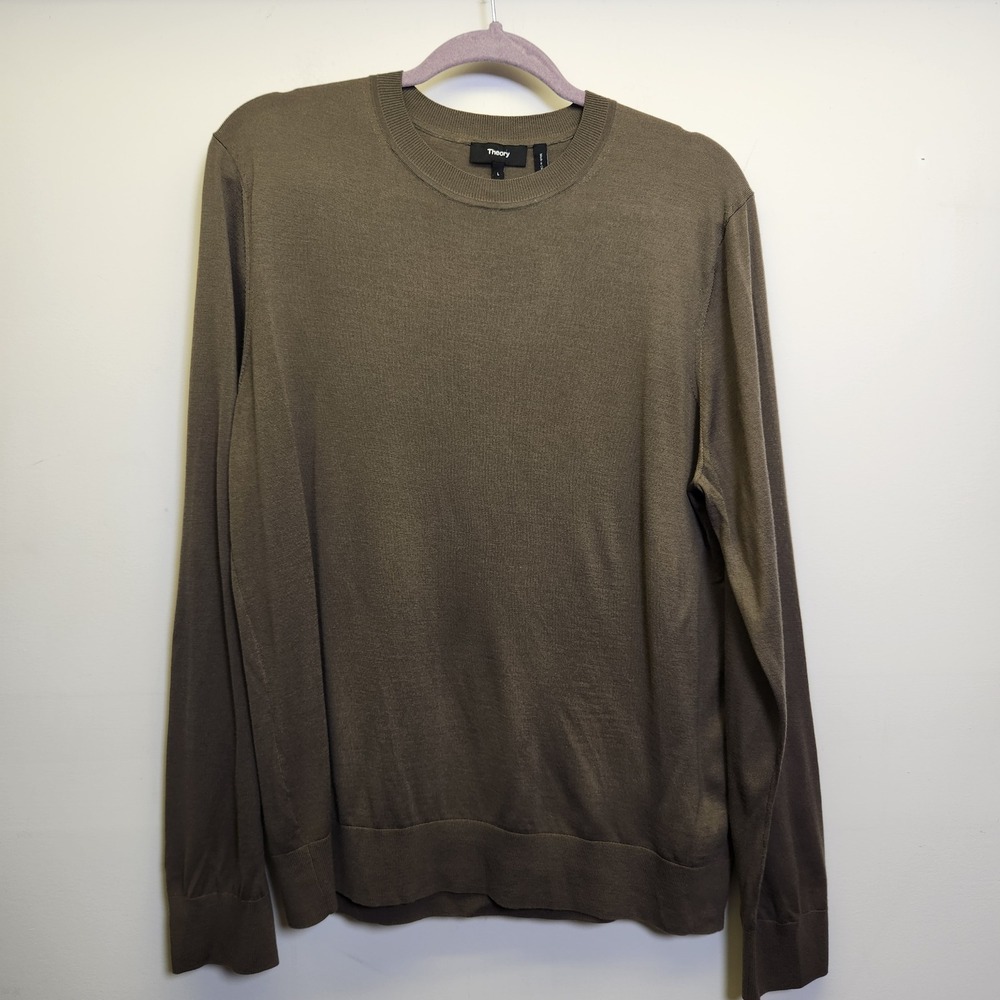 Theory Men's 100% Regal Wool Crewneck Sweater Lrg Fine Gauge Knit J0781713